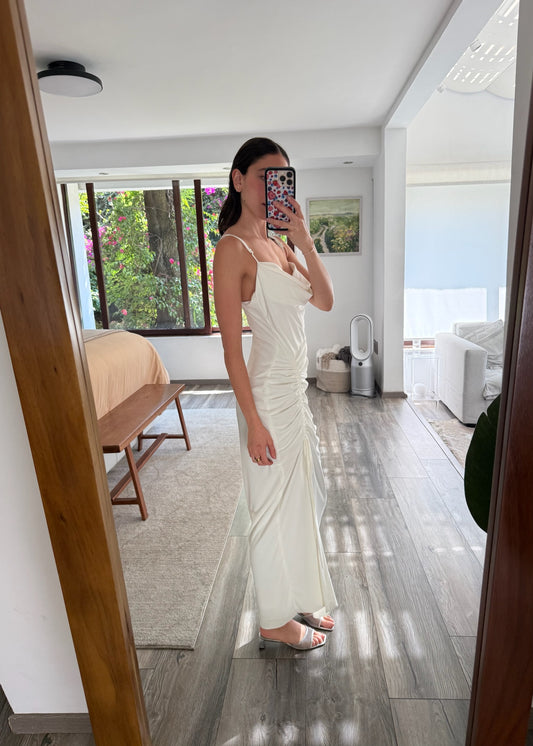 VESTIDO BLANCO MIDI BUSTIER
