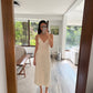 VESTIDO MIDI BLANCO CON BORDADOS