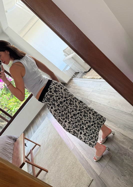 FALDA MIDI DE KNIT CON PRINT