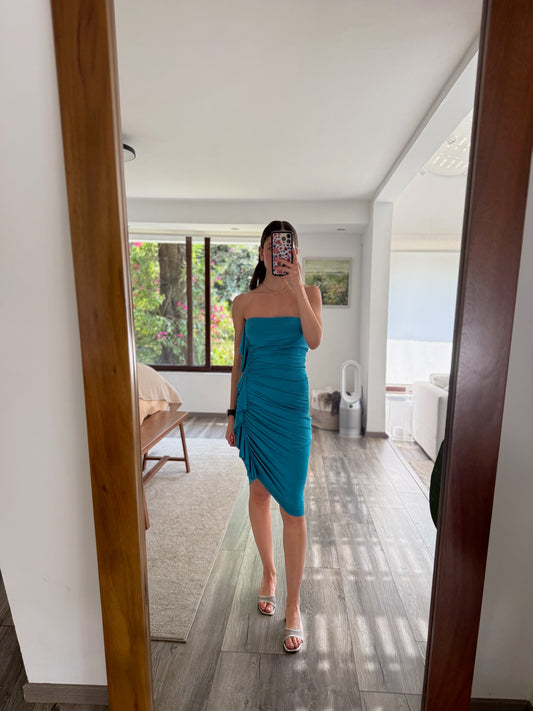 VESTIDO STRAPLESS DRAPEADO