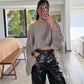 SUÉTER CROPPED GRIS