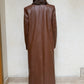ABRIGO FAUX LEATHER CAFÉ