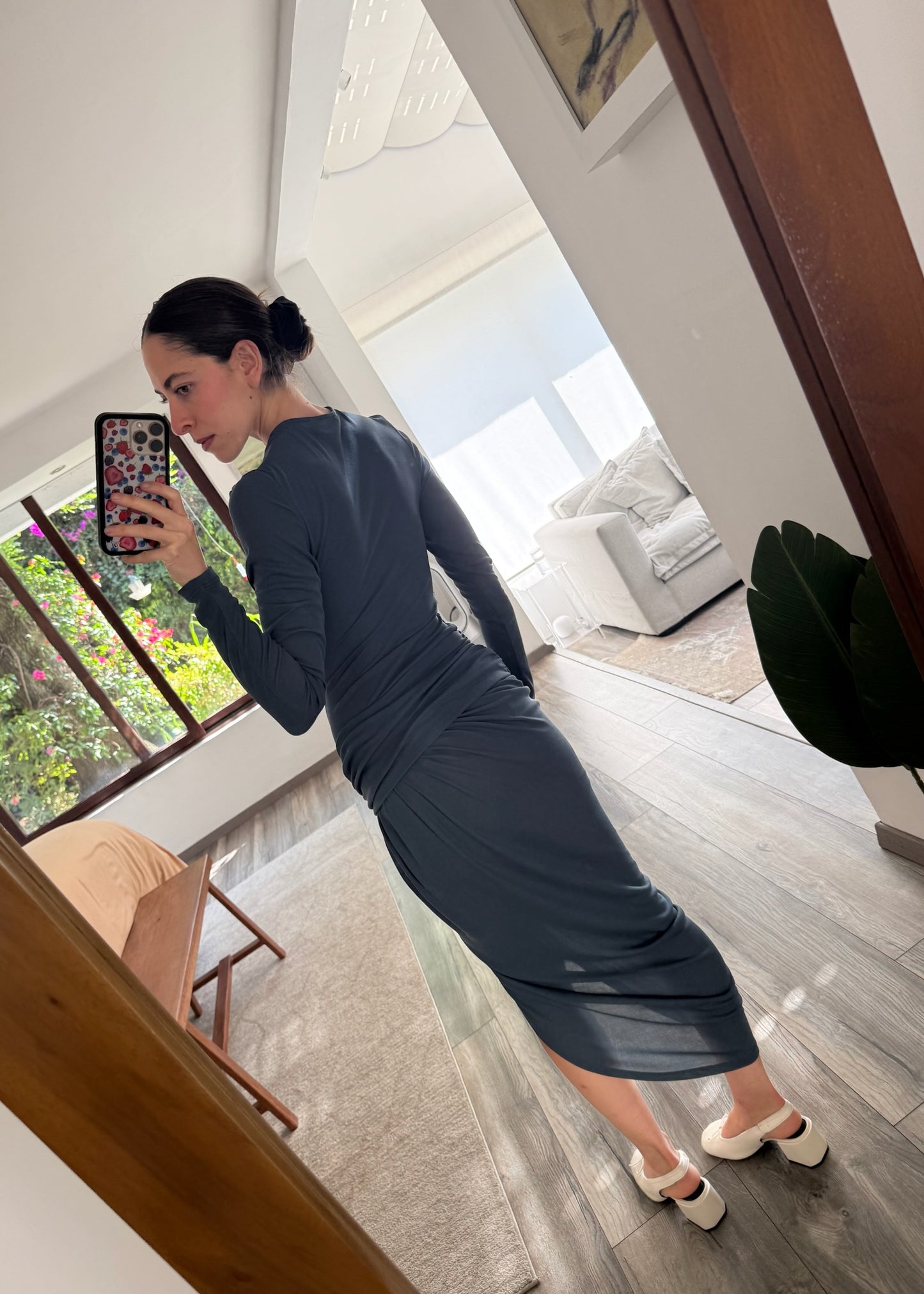 VESTIDO MIDI CON NUDOS