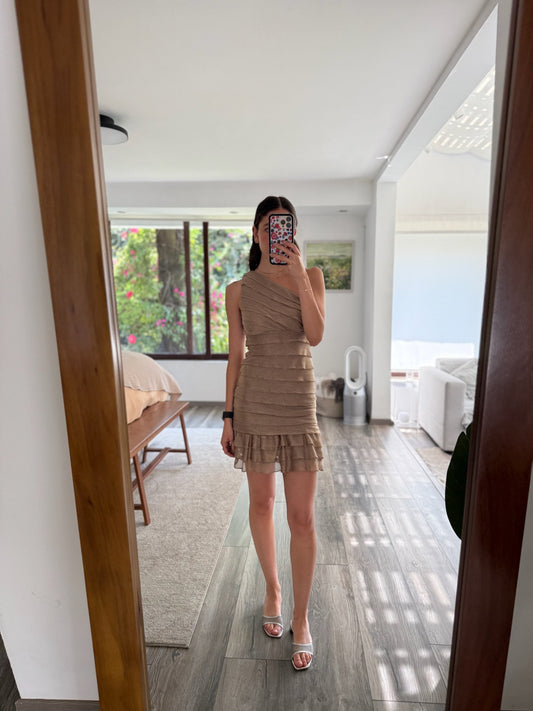 VESTIDO DE KNIT MINI ONE SHOULDER