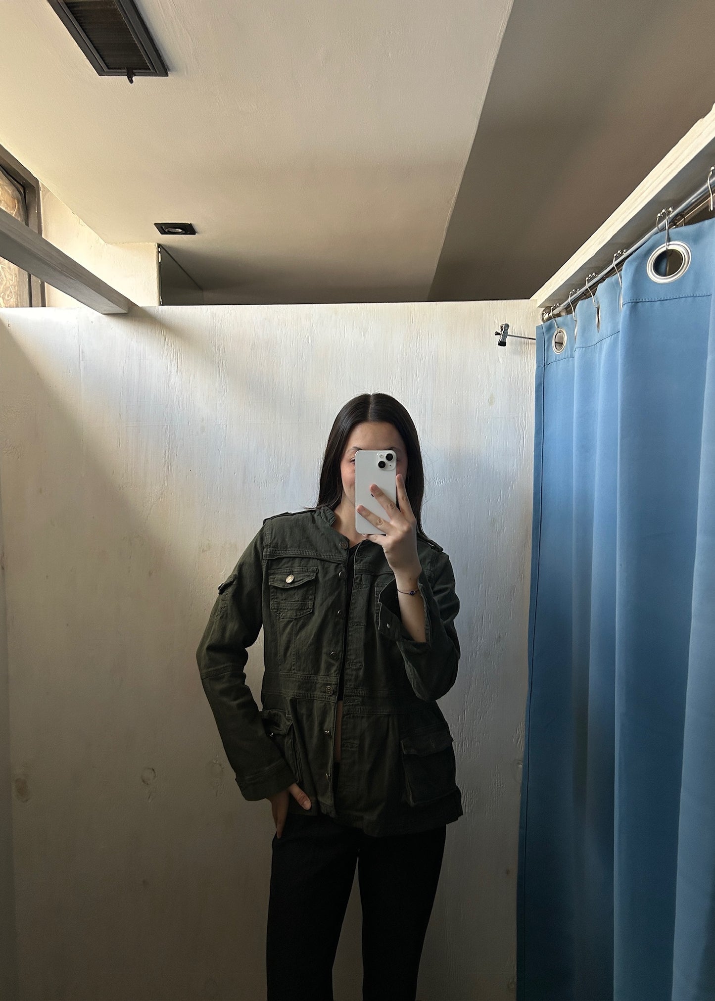 CHAMARRA DENIM VERDE MILITAR