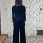 JUMPSUIT LARGO VELVET AZUL
