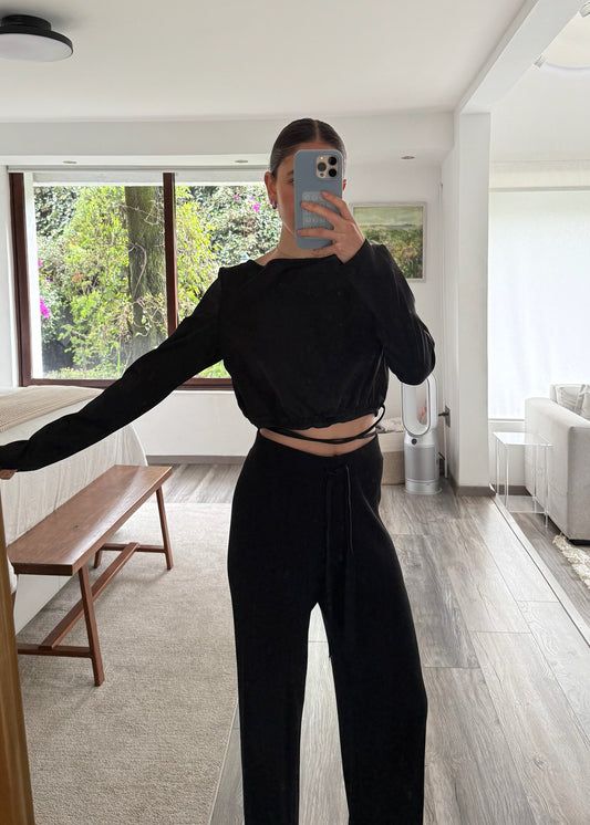 BLUSA WRAP UP SATINADA