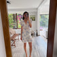 VESTIDO MINI BLANCO CON FLORES