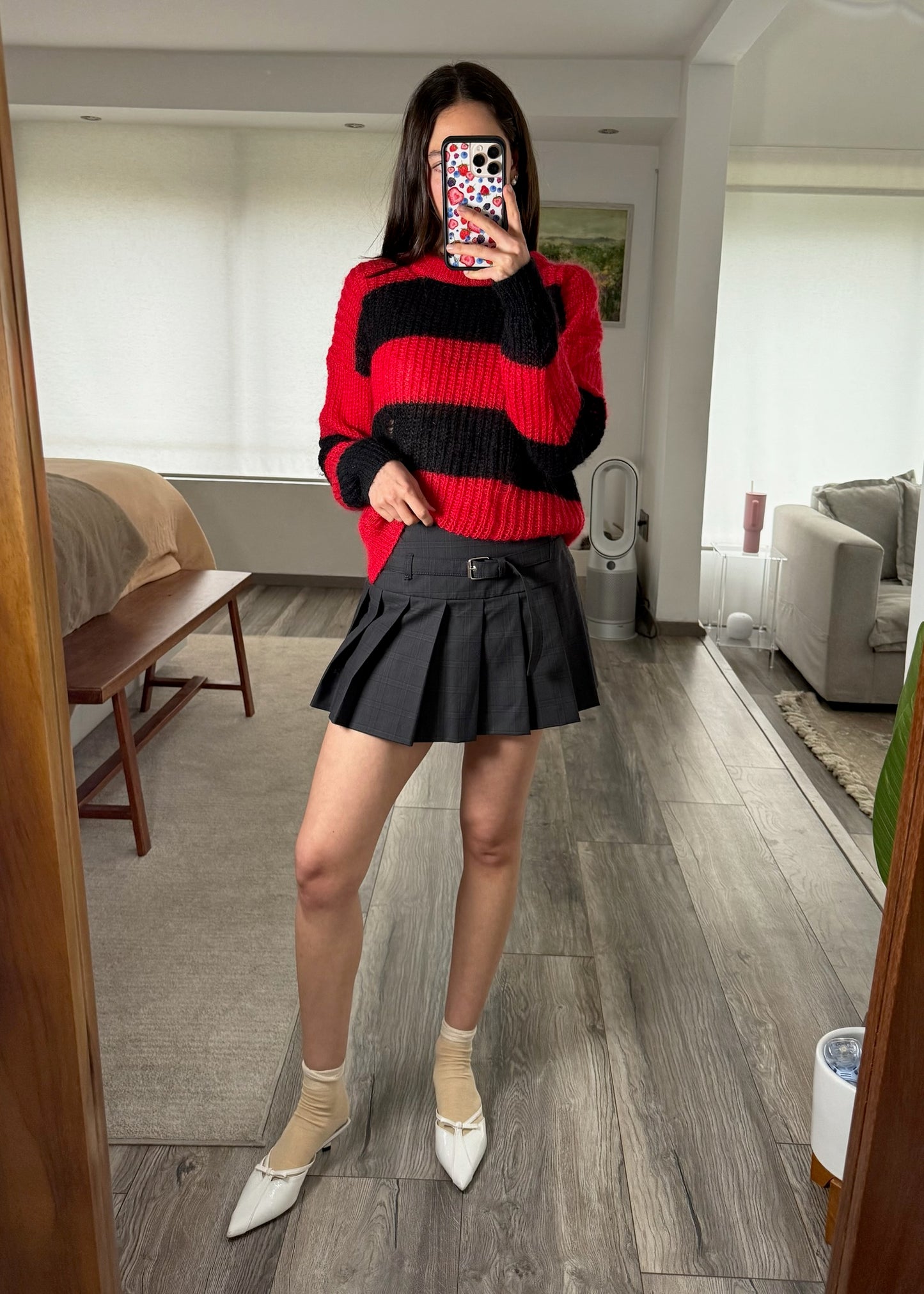 SUÉTER STRIPED ROJO CON NEGRO