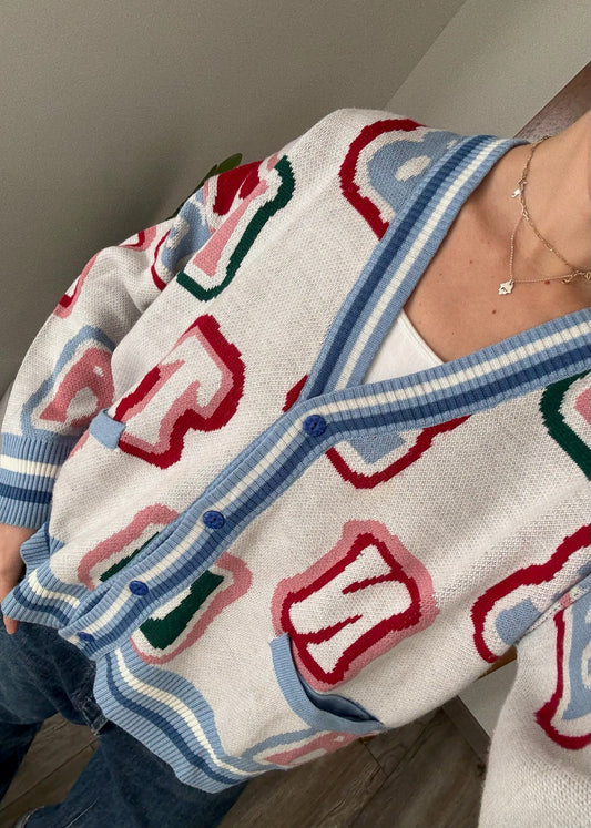 CARDIGAN OVERSIZED CON LETRAS