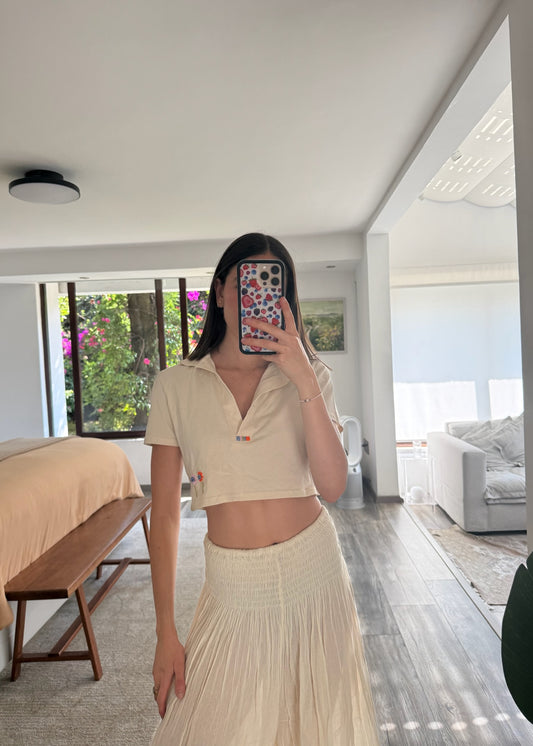 CROPPED POLO BEIGE