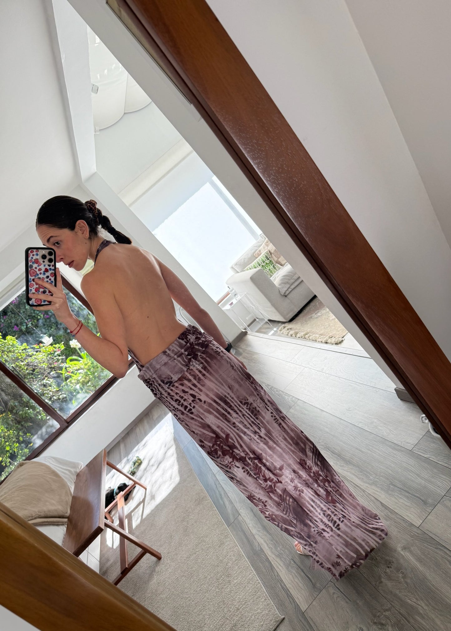 VESTIDO DE MESH MAXI CON PRINT