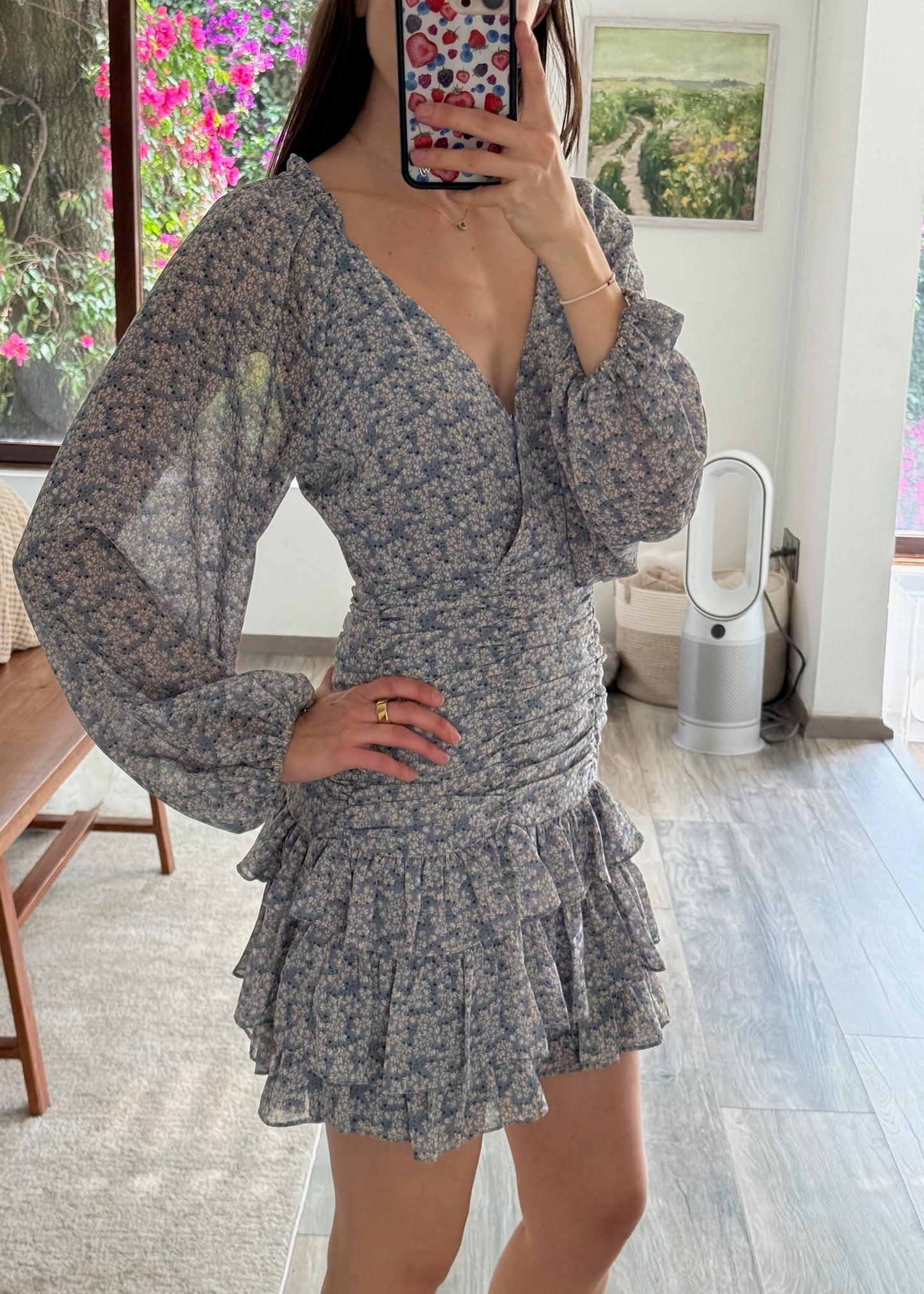 VESTIDO MANGA LARGA FLOREADO
