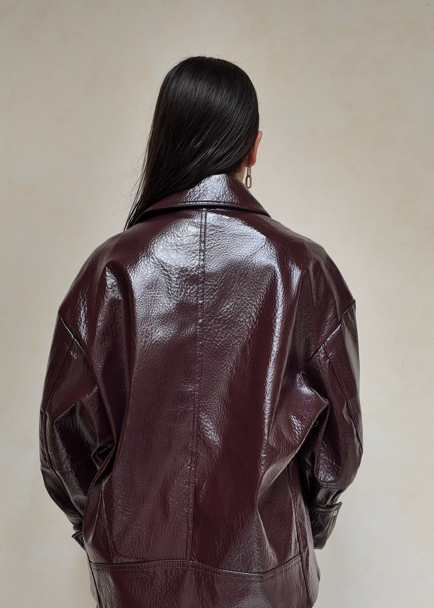 CHAMARRA FAUX LEATHER VINO