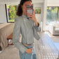 CHAMARRA DE PIEL CROPPED BABY BLUE
