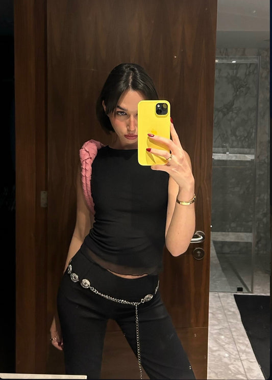 TOP DE MESH NEGRO