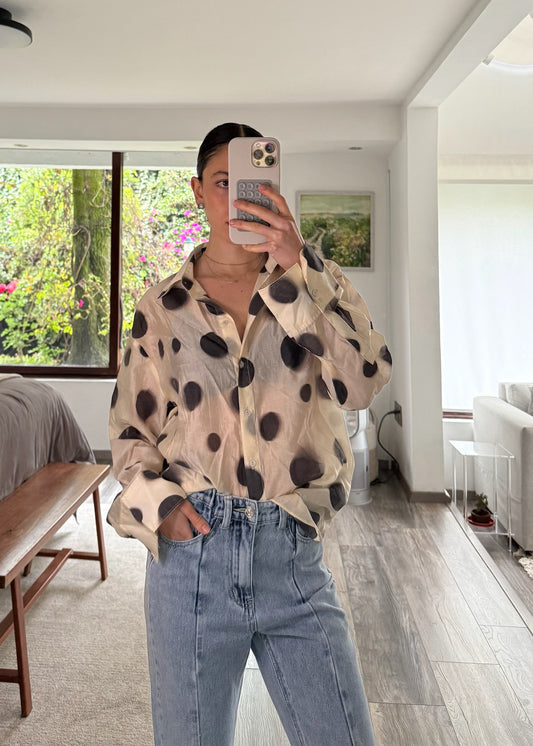 CAMISA POLKA DOT SEE THROUGH
