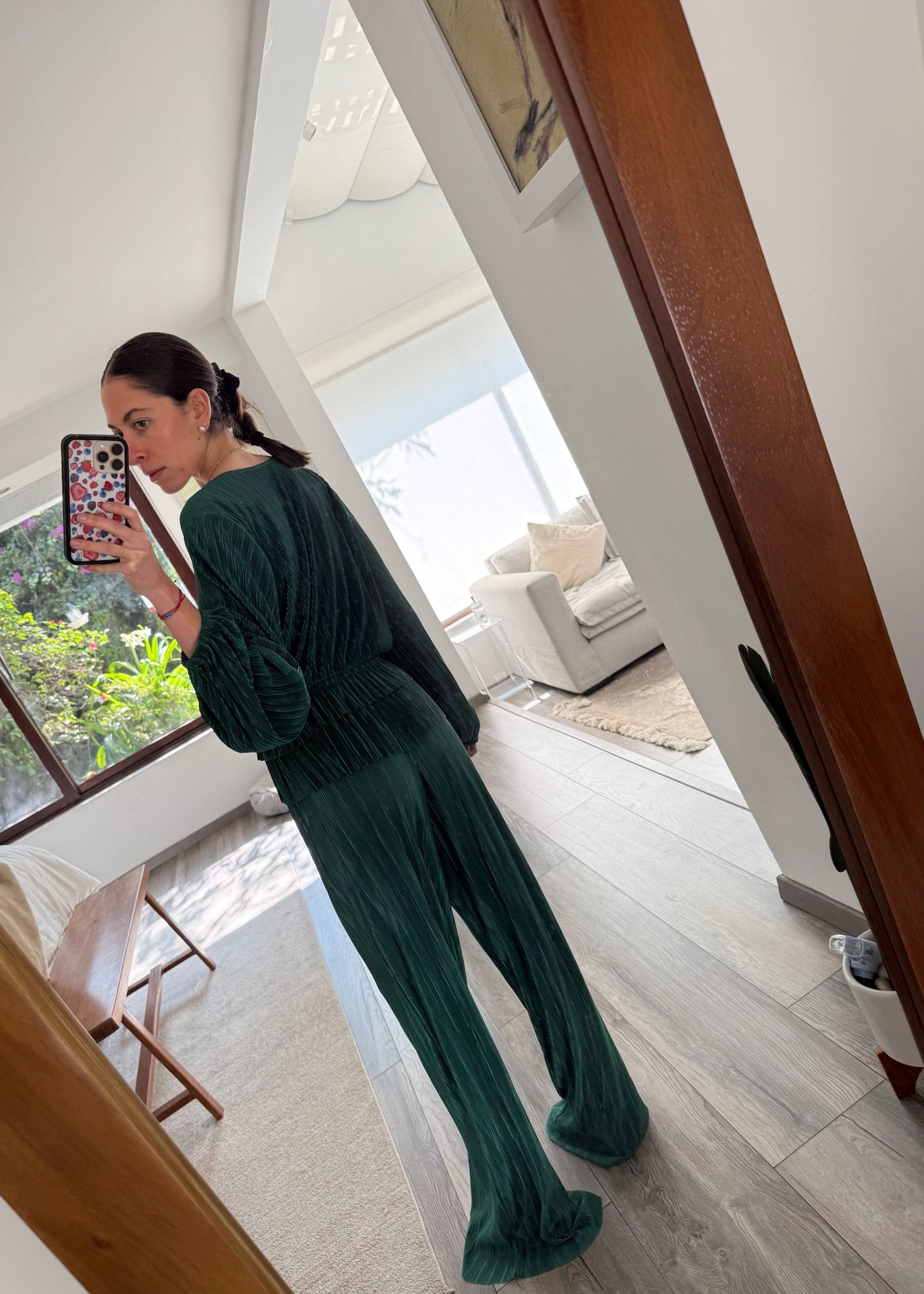 SET VERDE BOSQUE PLIZADO