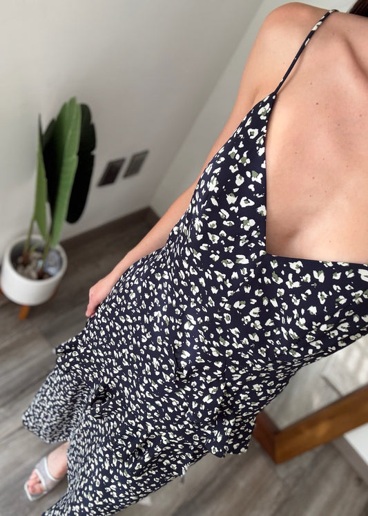VESTIDO MIDI CON PRINT AZUL