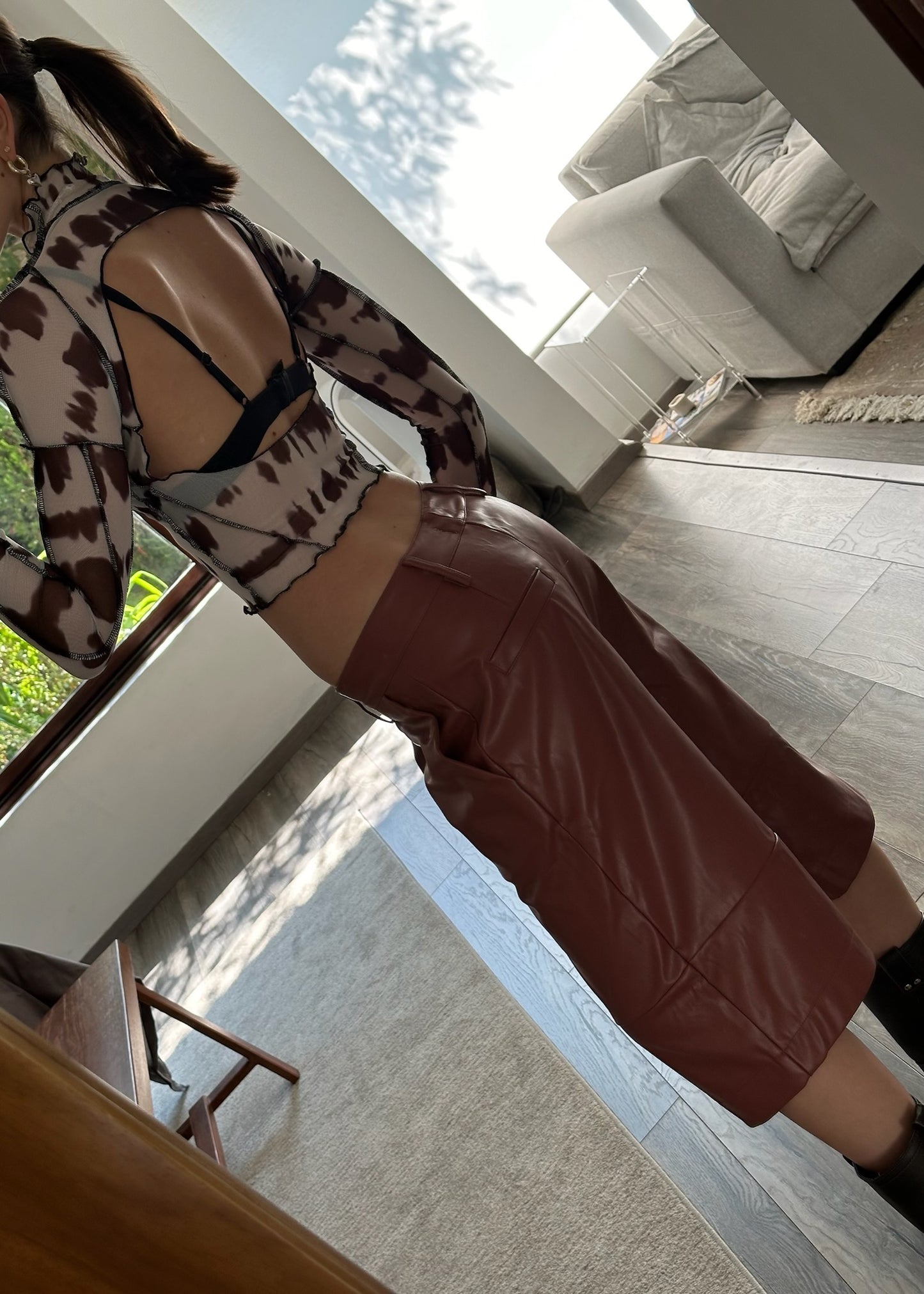 TOP MESH ANIMAL PRINT