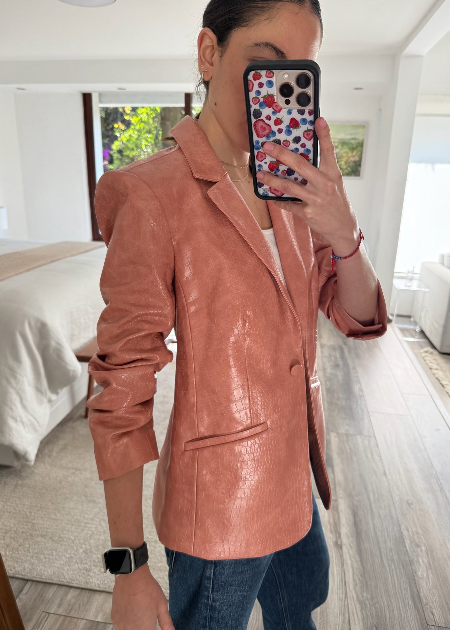 SACO FAUX LEATHER CON TEXTURA