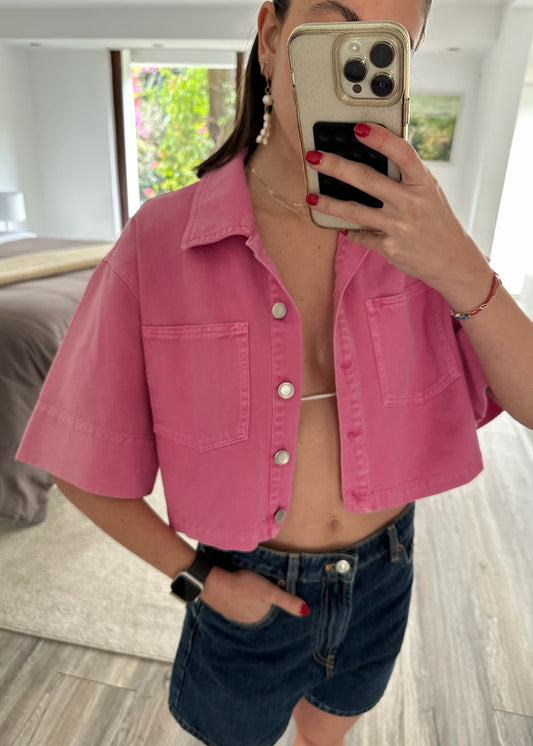 SOBRECAMISA ROSA DENIM