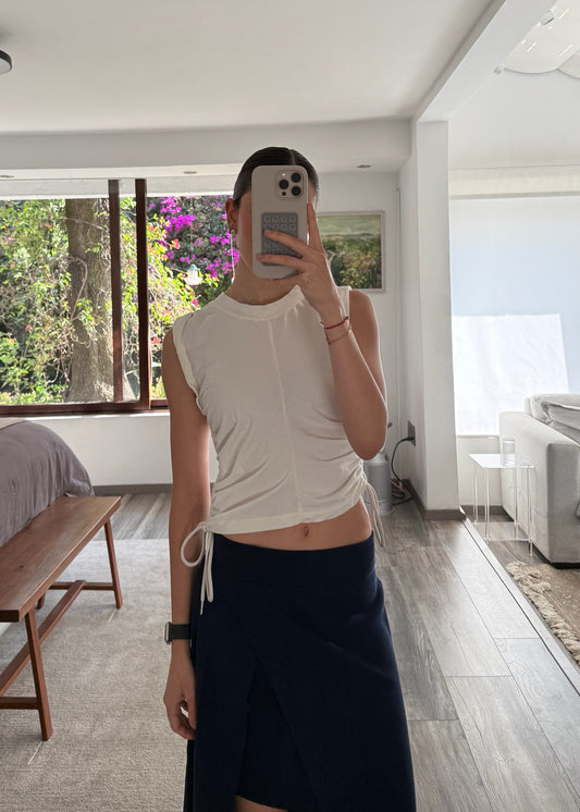 FALDA MIDI DE KNIT NAVY BLUE