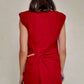 VESTIDO ROJO CON HOMBRERAS