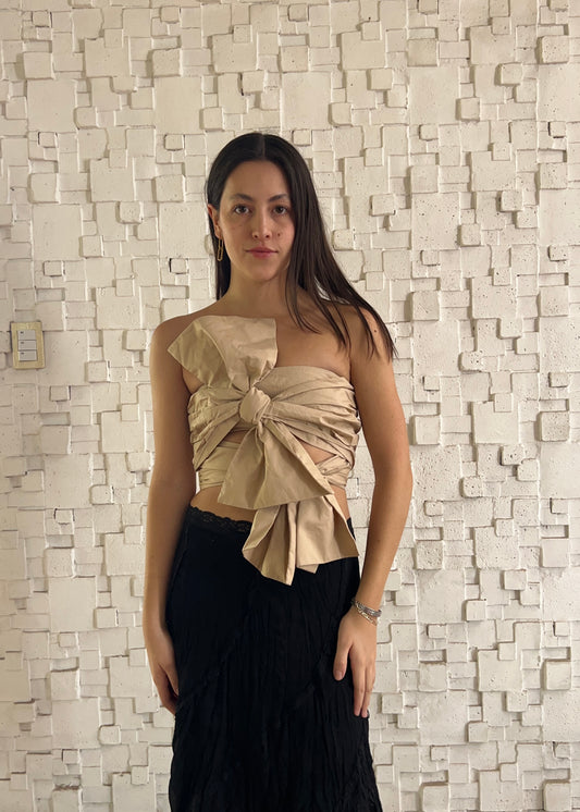 TOP STRAPLESS DOUBLE BOW