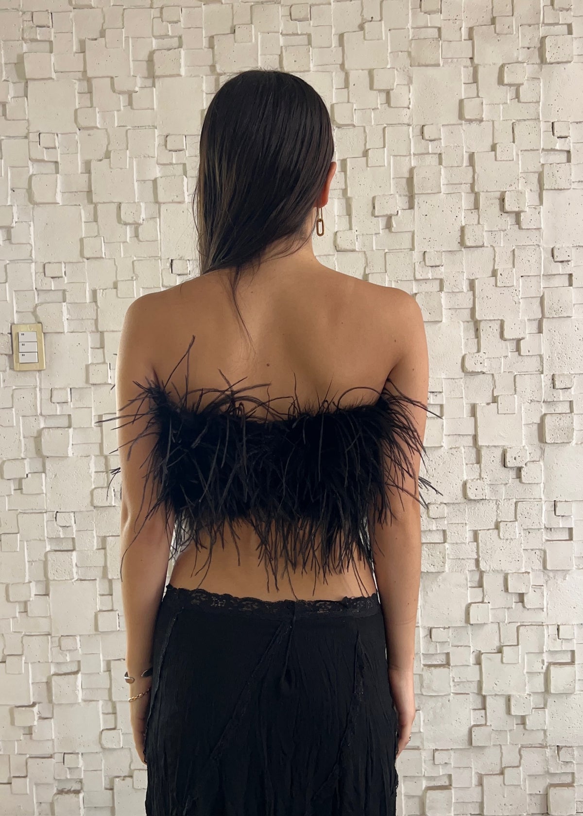 STRAPLESS TOP FULL FEATHERS