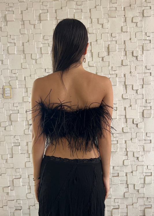 STRAPLESS TOP FULL FEATHERS