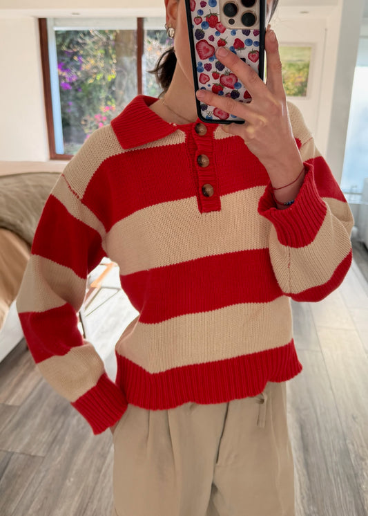 CARDIGAN STRIPED BICOLOR