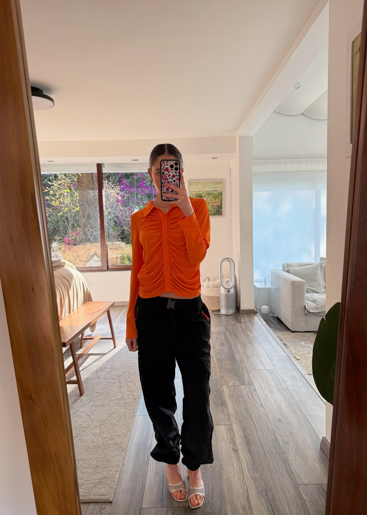 CAMISA NARANJA FRUNCIDA