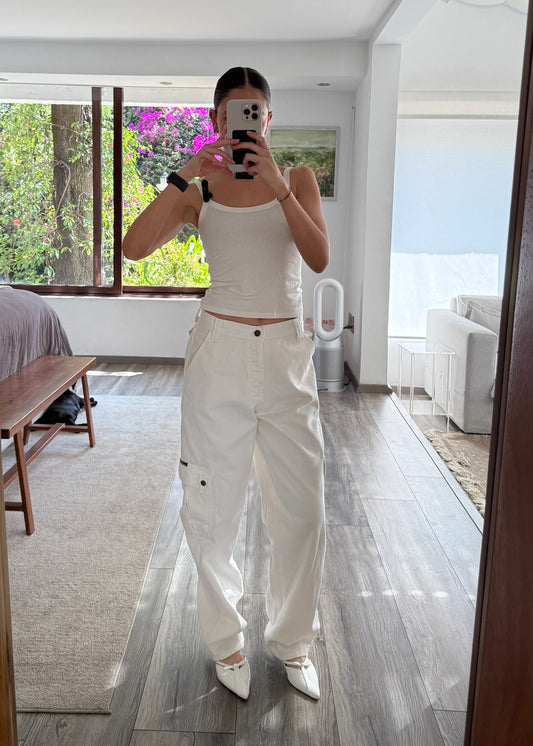 CARGO JEANS VINTAGE BLANCOS