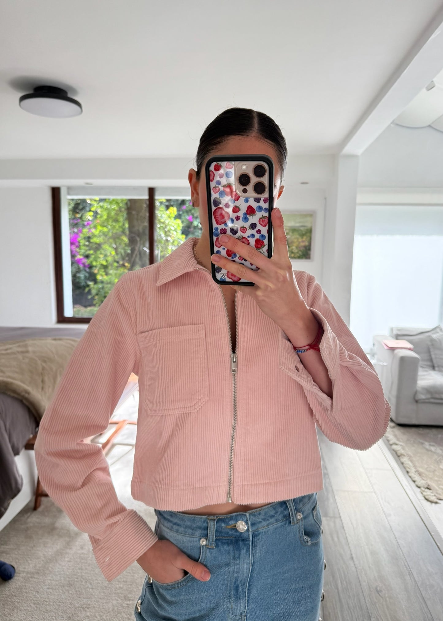 CHAMARRA ROSA BEBE TIPO PANA