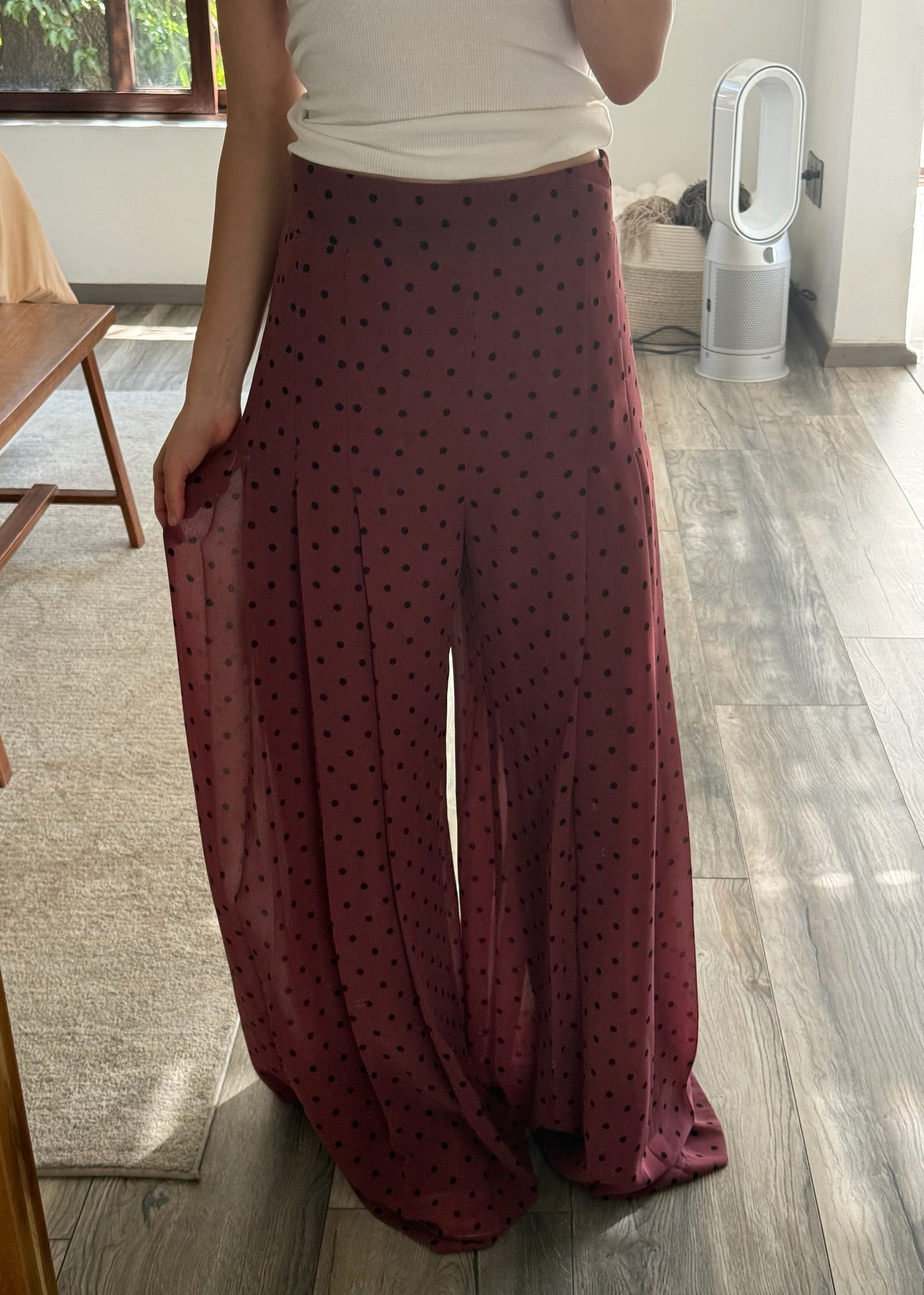 PANTALÓN POLKA DOT BURGUNDY