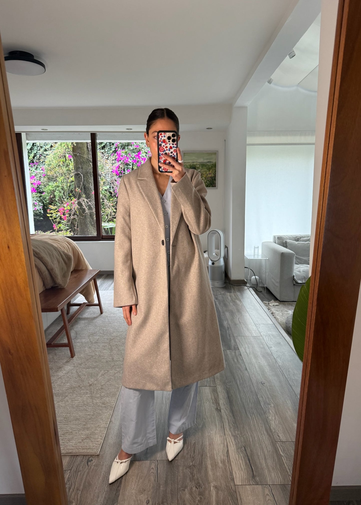 ABRIGO GRIS CLARO LARGO