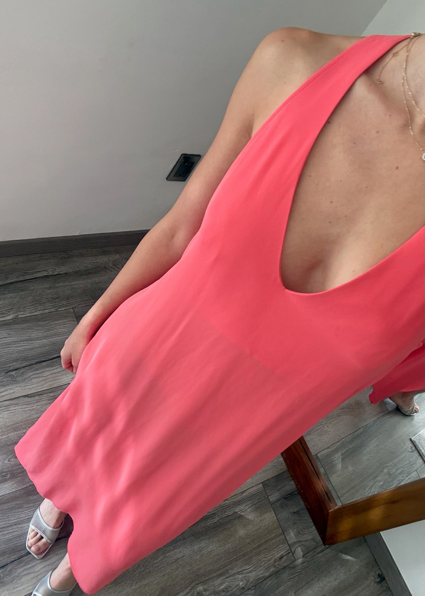 VESTIDO PEACH PINK SHEER