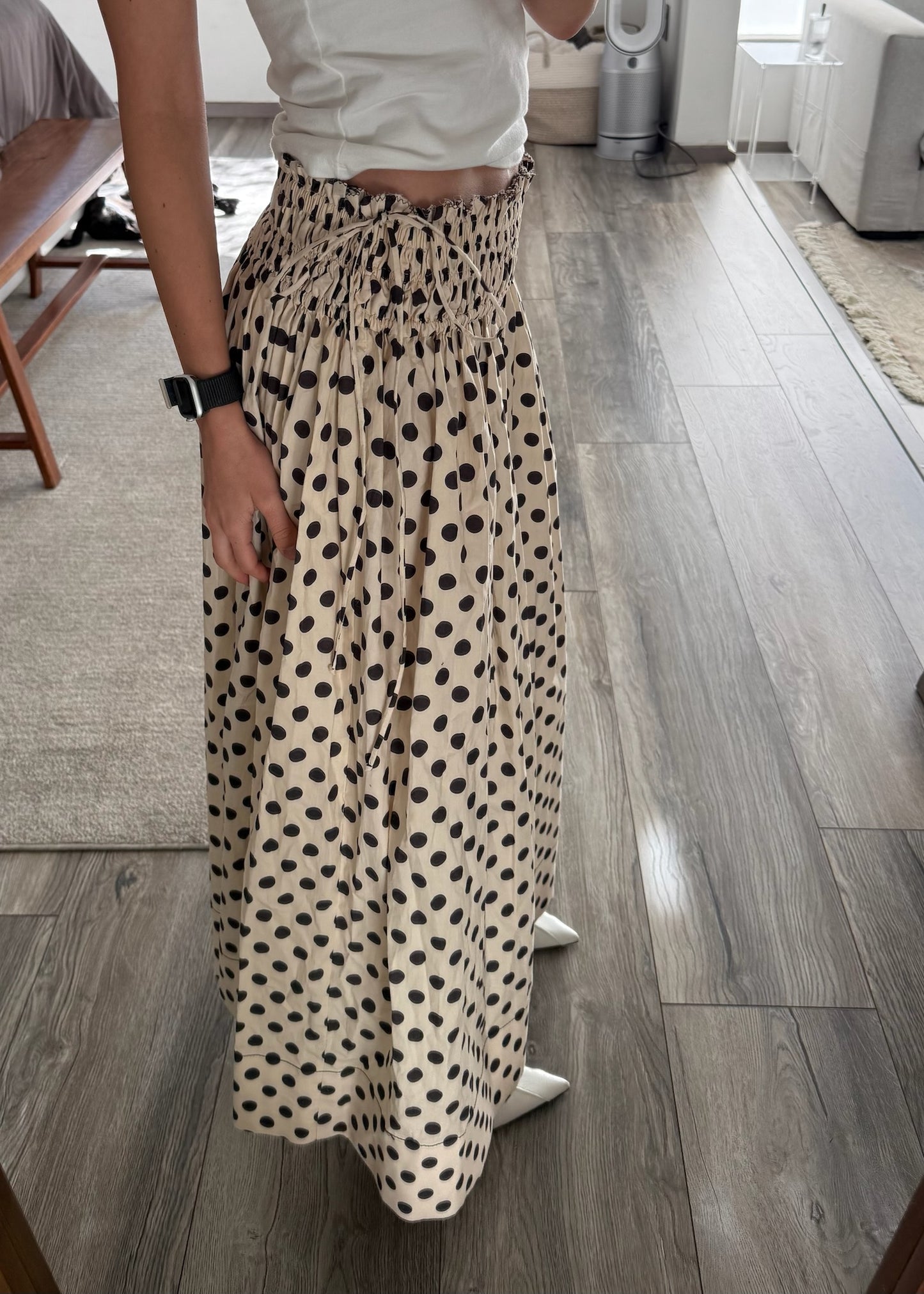 FALDA CASUAL MIDI POLKA DOT