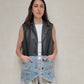 CHALECO DENIM CON PIEL