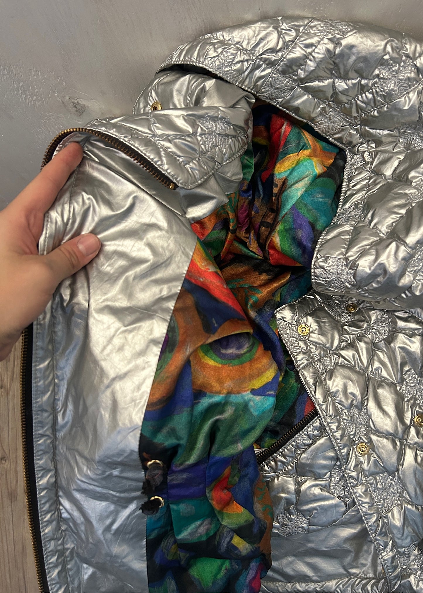 CHAMARRA PUFFER PLATEADA