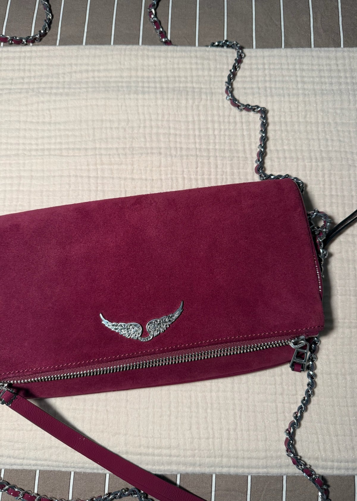 CLUTCH GAMUZA BURGUNDY