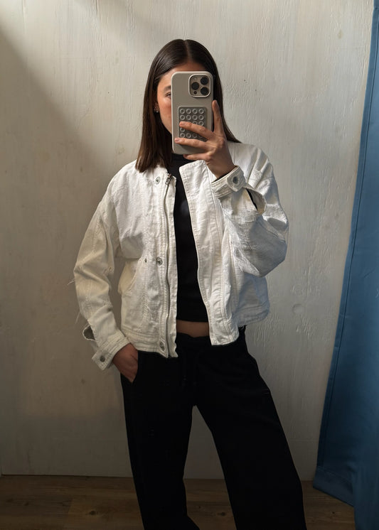 CHAMARRA DENIM BLANCA BOHO