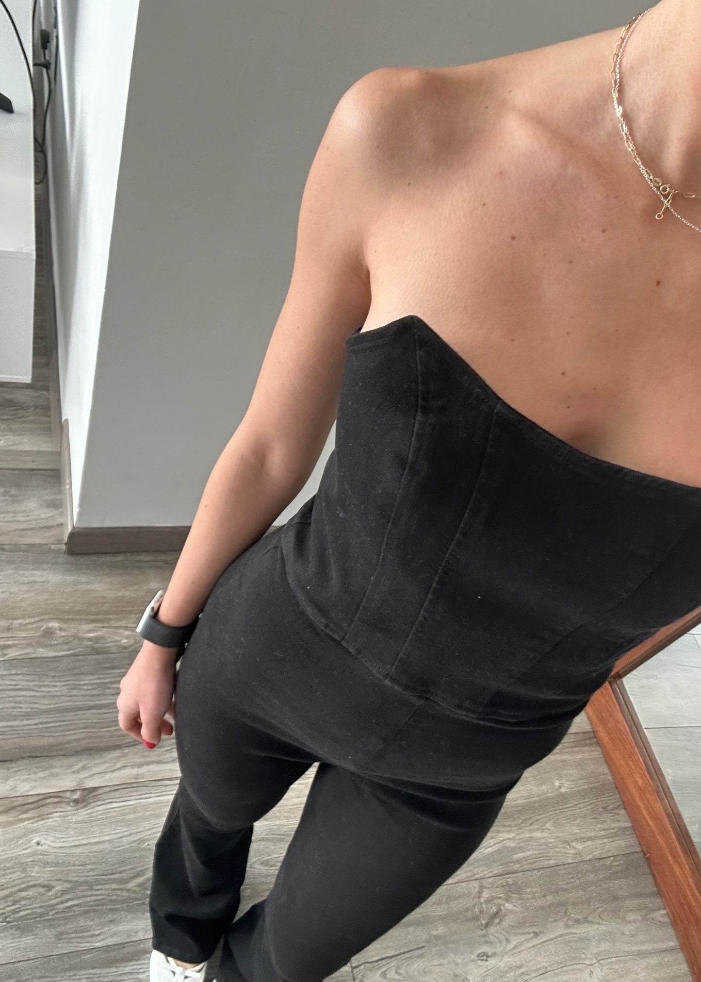 JUMPSUIT DE DENIM STRAPLESS