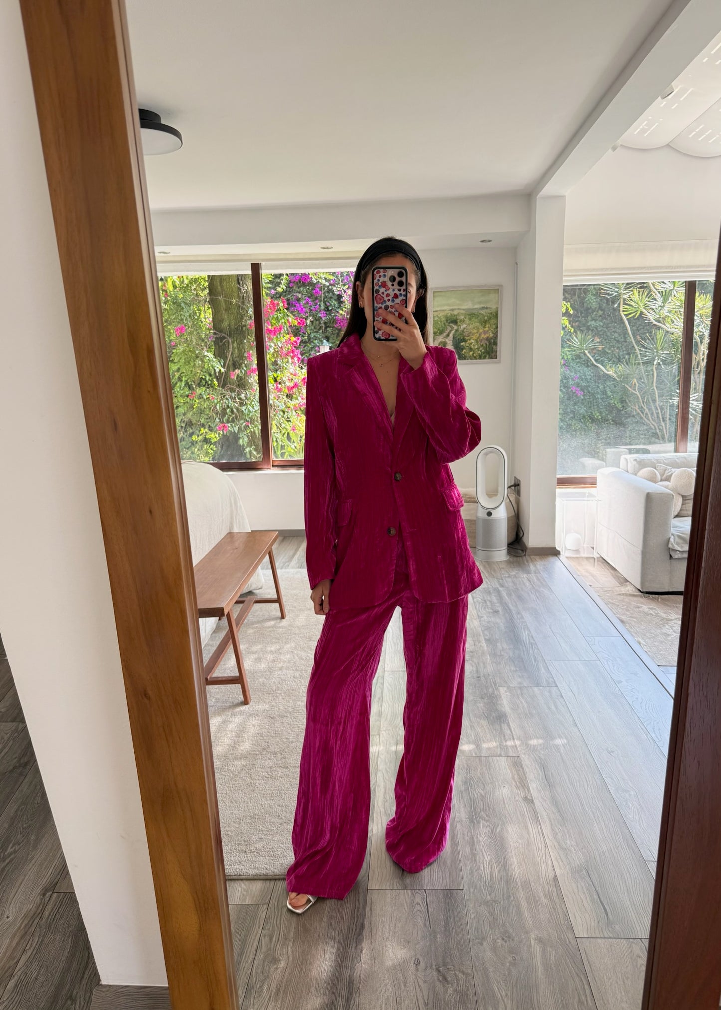 SUIT PINK VELVET