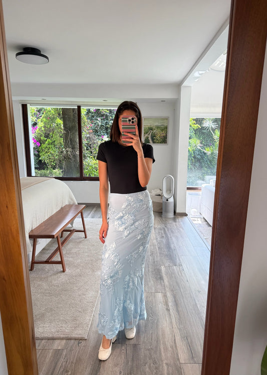 FALDA DE MESH BABY BLUE