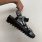 DENIM PATCHED SANDALS
