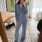 SET CAMISA Y PANTALÓN SHINY AZUL
