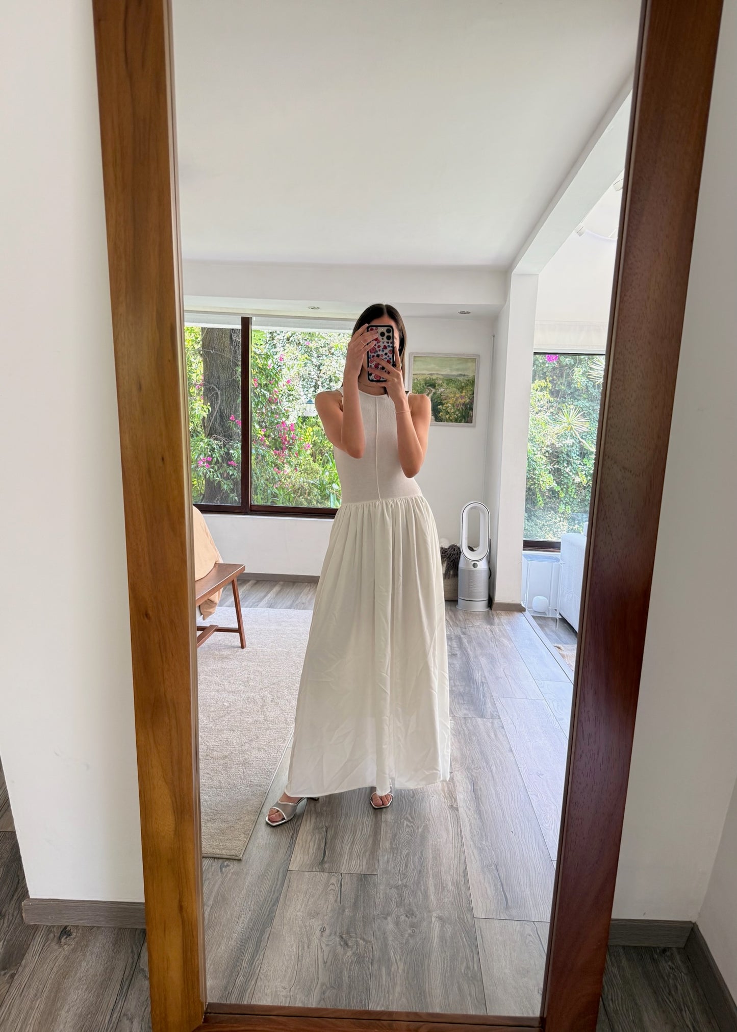 VESTIDO BLANCO MIDI CASUAL