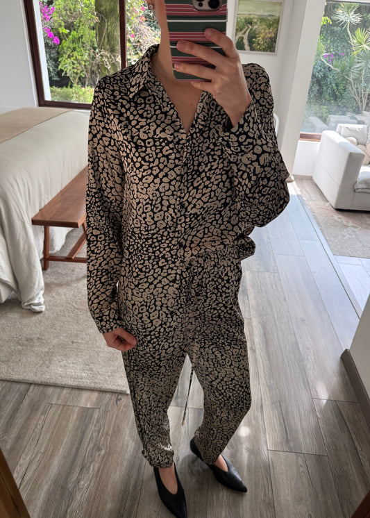 SET SATINADO ANIMAL PRINT